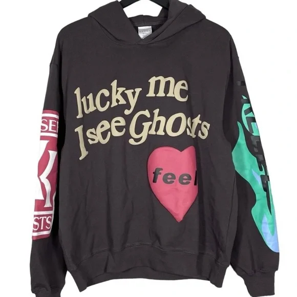 Lucky Me I See Ghosts Camp Flog Gnaw NOV 11 Gray Hooded Sweatshirt - Picture 6 of 6